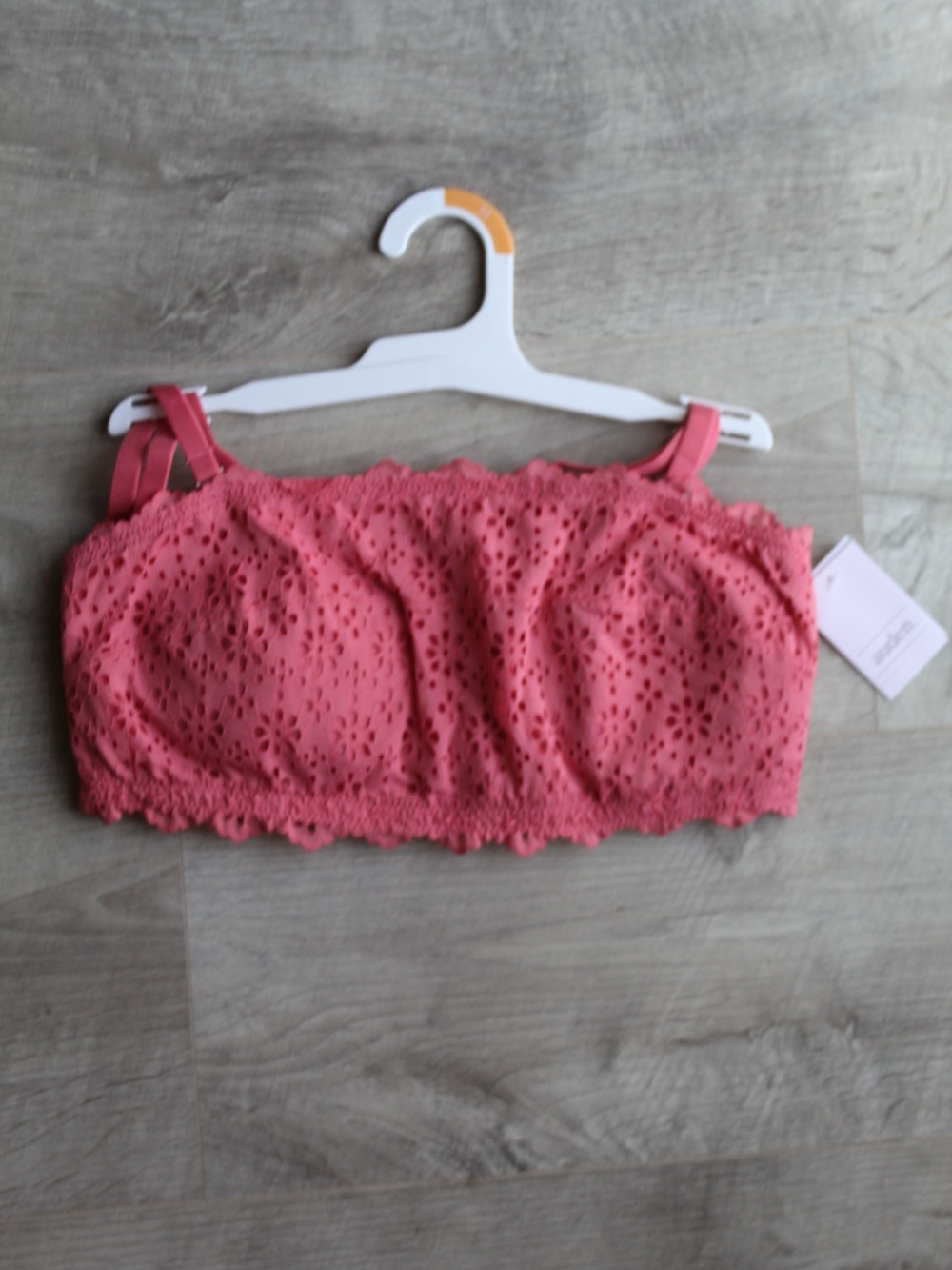 Auden Pink Eyelet Lace Bandeau Bra